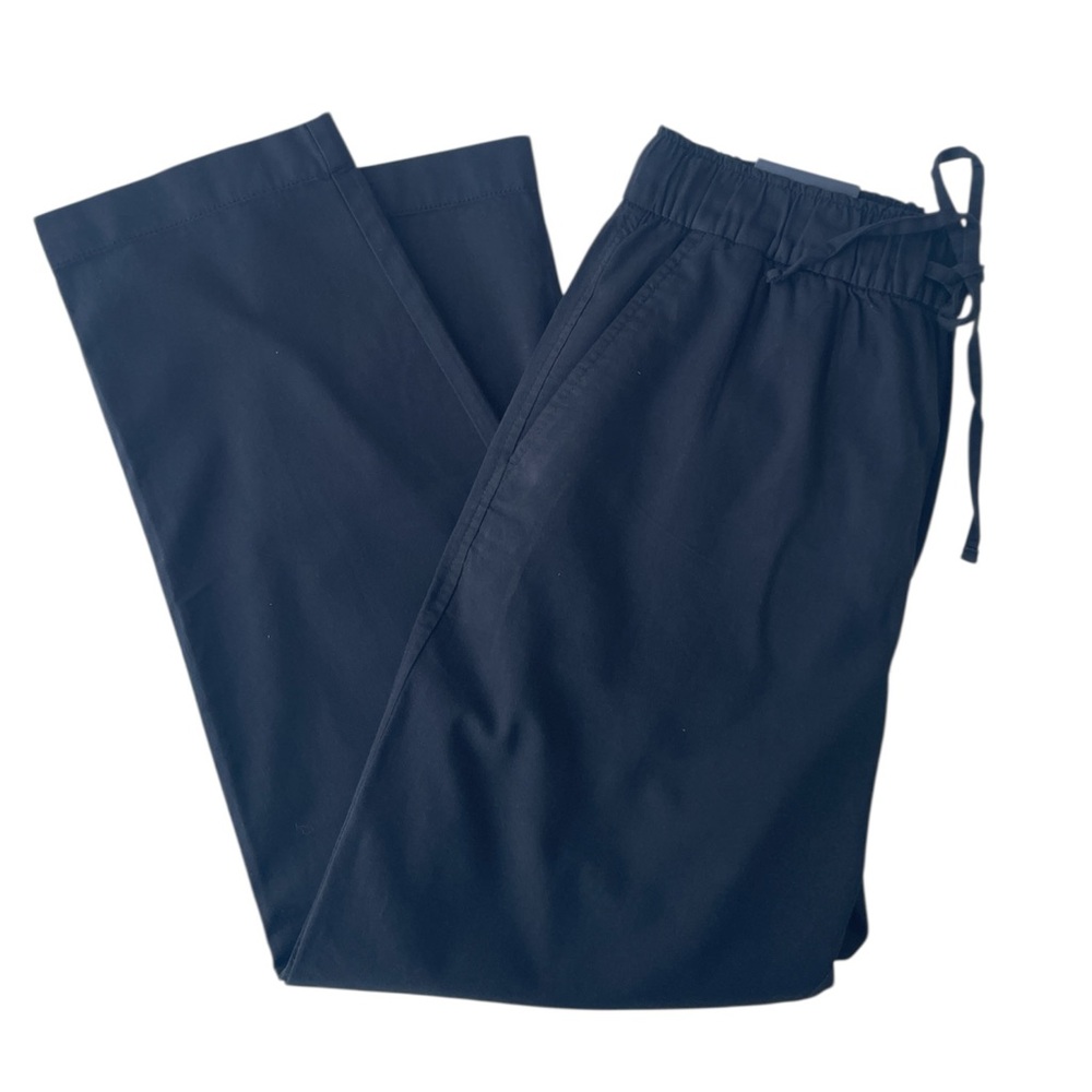 GAP Easy Pant Black Cotton Blend Elastic Waist Drawstring Tapered Ankle NWT S
